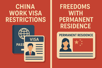 China Work Visa Restrictions vs. Freedoms with Permanent Residence