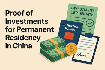 Proof of Investments for Permanent Residency in China