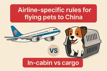 Airline-specific rules for flying pets to China